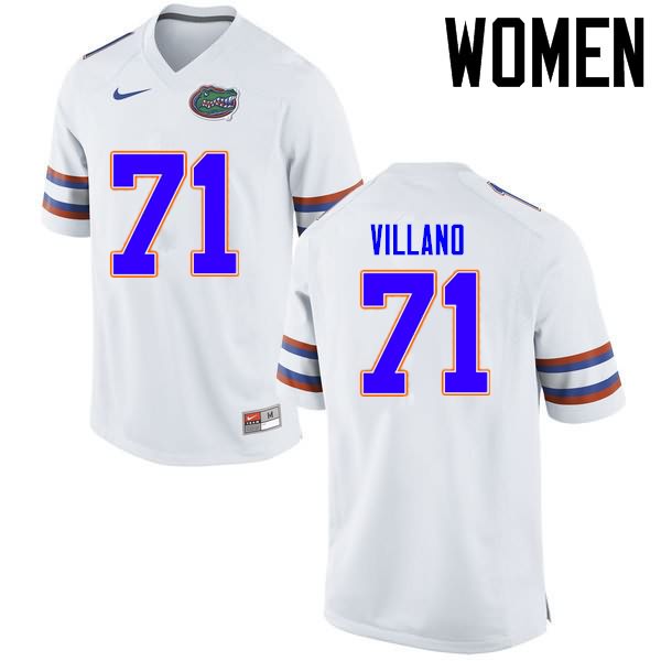 Women's NCAA Florida Gators Nick Villano #71 Stitched Authentic Nike White College Football Jersey ZDN5665WZ